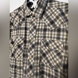 Men’s Pearl Snap Cotton Plaid Shirt